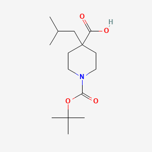 molecular formula C15H27NO4 B2525741 4-Isobutyl-piperidine-1,4-dicarboxylic acid mono-tert-butyl ester CAS No. 944142-61-4