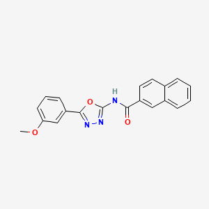 molecular formula C20H15N3O3 B2525744 N-[5-(3-methoxyphenyl)-1,3,4-oxadiazol-2-yl]naphthalene-2-carboxamide CAS No. 888414-44-6
