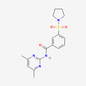N-(4,6-dimethylpyrimidin-2-yl)-3-(pyrrolidin-1-ylsulfonyl)benzamide