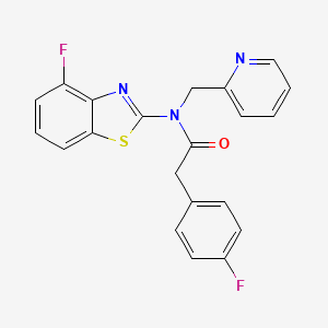 molecular formula C21H15F2N3OS B2525765 N-(4-fluoro-1,3-benzothiazol-2-yl)-2-(4-fluorophenyl)-N-[(pyridin-2-yl)methyl]acetamide CAS No. 899731-98-7