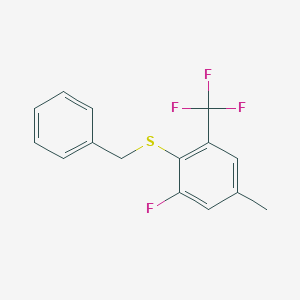 molecular formula C15H12F4S B2525779 2-(Benzylsulfanyl)-1-fluoro-5-methyl-3-(trifluoromethyl)benzene CAS No. 2460750-33-6