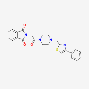 molecular formula C24H22N4O3S B2525787 2-(2-Oxo-2-(4-((4-phenylthiazol-2-yl)methyl)piperazin-1-yl)ethyl)isoindoline-1,3-dione CAS No. 1170641-16-3