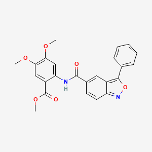 molecular formula C24H20N2O6 B2525808 METHYL 4,5-DIMETHOXY-2-(3-PHENYL-2,1-BENZOXAZOLE-5-AMIDO)BENZOATE CAS No. 924821-23-8