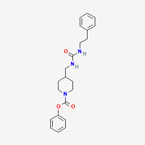 molecular formula C22H27N3O3 B2525824 Phenyl 4-((3-phenethylureido)methyl)piperidine-1-carboxylate CAS No. 1235319-08-0