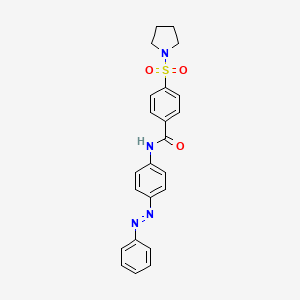 molecular formula C23H22N4O3S B2525830 N-(4-(phenyldiazenyl)phenyl)-4-(pyrrolidin-1-ylsulfonyl)benzamide CAS No. 315232-45-2