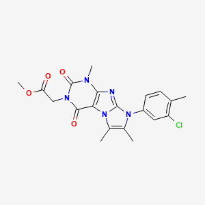 molecular formula C20H20ClN5O4 B2525853 methyl 2-[8-(3-chloro-4-methylphenyl)-1,6,7-trimethyl-2,4-dioxo-1H,2H,3H,4H,8H-imidazo[1,2-g]purin-3-yl]acetate CAS No. 878733-49-4