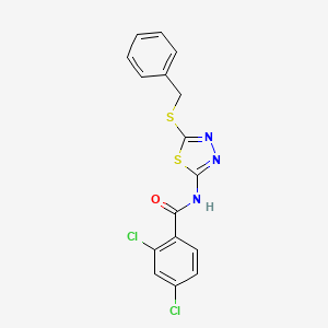 molecular formula C16H11Cl2N3OS2 B2525854 N-[5-(BENZYLSULFANYL)-1,3,4-THIADIAZOL-2-YL]-2,4-DICHLOROBENZAMIDE CAS No. 393567-89-0