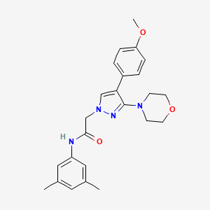 molecular formula C24H28N4O3 B2525855 N-(3,5-dimethylphenyl)-2-(4-(4-methoxyphenyl)-3-morpholino-1H-pyrazol-1-yl)acetamide CAS No. 1286728-98-0