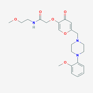 N-(2-methoxyethyl)-2-((6-((4-(2-methoxyphenyl)piperazin-1-yl)methyl)-4-oxo-4H-pyran-3-yl)oxy)acetamide