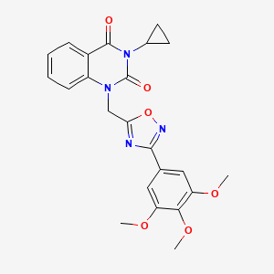 3-cyclopropyl-1-((3-(3,4,5-trimethoxyphenyl)-1,2,4-oxadiazol-5-yl)methyl)quinazoline-2,4(1H,3H)-dione