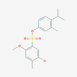 3-Methyl-4-(propan-2-yl)phenyl 5-bromo-2-methoxy-4-methylbenzene-1-sulfonate