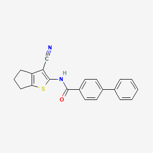 N-(3-cyano-5,6-dihydro-4H-cyclopenta[b]thiophen-2-yl)-4-phenylbenzamide
