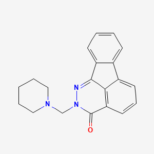 molecular formula C20H19N3O B2525885 3-[(piperidin-1-yl)methyl]-2,3-diazatetracyclo[7.6.1.0^{5,16}.0^{10,15}]hexadeca-1,5,7,9(16),10(15),11,13-heptaen-4-one CAS No. 442567-74-0