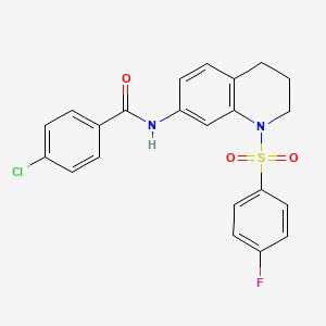 4-chloro-N-(1-((4-fluorophenyl)sulfonyl)-1,2,3,4-tetrahydroquinolin-7-yl)benzamide