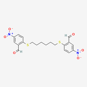 2-((6-((2-Formyl-4-nitrophenyl)sulfanyl)Hexyl)sulfanyl)-5-nitrobenzenecarbaldehyde