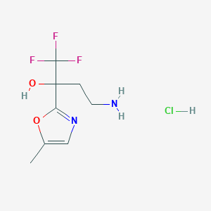 4-Amino-1,1,1-trifluoro-2-(5-methyl-1,3-oxazol-2-yl)butan-2-ol;hydrochloride