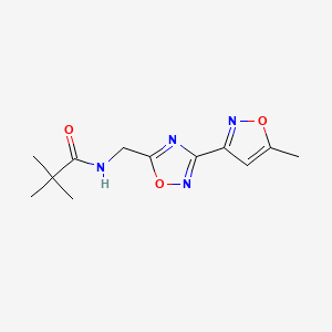 N-((3-(5-methylisoxazol-3-yl)-1,2,4-oxadiazol-5-yl)methyl)pivalamide