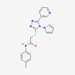 N-(4-methylphenyl)-2-{[5-(pyridin-3-yl)-4-(1H-pyrrol-1-yl)-4H-1,2,4-triazol-3-yl]sulfanyl}acetamide