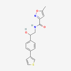 molecular formula C17H16N2O3S B2525927 N-(2-hydroxy-2-(4-(thiophen-3-yl)phenyl)ethyl)-5-methylisoxazole-3-carboxamide CAS No. 2320537-20-8