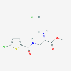 molecular formula C9H12Cl2N2O3S B2525928 methyl (2S)-2-amino-3-[(5-chlorothiophen-2-yl)formamido]propanoate hydrochloride CAS No. 1184298-30-3