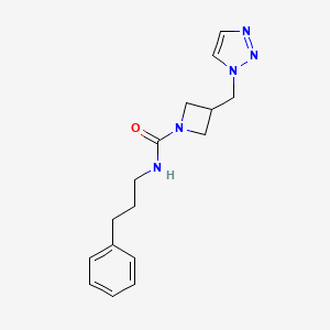 molecular formula C16H21N5O B2525933 N-(3-phenylpropyl)-3-[(1H-1,2,3-triazol-1-yl)methyl]azetidine-1-carboxamide CAS No. 2310153-89-8