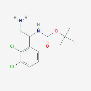 molecular formula C13H18Cl2N2O2 B2525958 tert-butyl N-[2-amino-1-(2,3-dichlorophenyl)ethyl]carbamate CAS No. 1245622-39-2