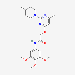 2-{[6-methyl-2-(4-methylpiperidin-1-yl)pyrimidin-4-yl]oxy}-N-(3,4,5-trimethoxyphenyl)acetamide