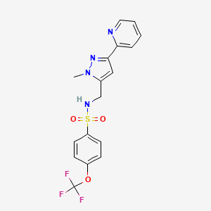 N-[(2-Methyl-5-pyridin-2-ylpyrazol-3-yl)methyl]-4-(trifluoromethoxy)benzenesulfonamide