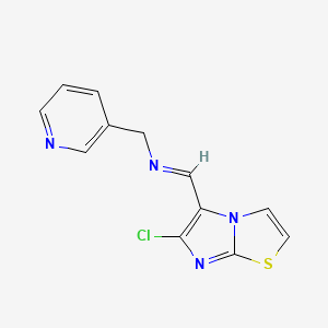 molecular formula C12H9ClN4S B2525989 N-[(6-chloroimidazo[2,1-b][1,3]thiazol-5-yl)methylene](3-pyridinyl)methanamine CAS No. 241132-70-7