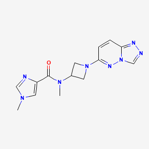 molecular formula C14H16N8O B2525993 N,1-dimethyl-N-(1-{[1,2,4]triazolo[4,3-b]pyridazin-6-yl}azetidin-3-yl)-1H-imidazole-4-carboxamide CAS No. 2320179-50-6