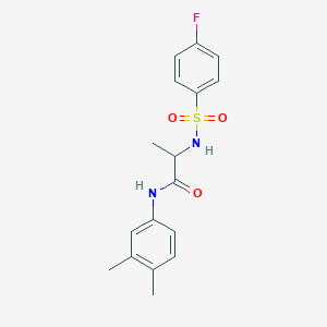 molecular formula C17H19FN2O3S B2525994 N-(3,4-dimethylphenyl)-2-{[(4-fluorophenyl)sulfonyl]amino}propanamide CAS No. 317378-02-2