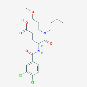 molecular formula C21H30Cl2N2O5 B025260 4-[(3,4-Dichlorobenzoyl)amino]-5-[3-methoxypropyl(3-methylbutyl)amino]-5-oxopentanoic acid CAS No. 111106-28-6