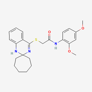 molecular formula C24H29N3O3S B2526015 N-(2,4-dimethoxyphenyl)-2-{1'H-spiro[cycloheptane-1,2'-quinazoline]sulfanyl}acetamide CAS No. 893789-19-0