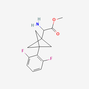 molecular formula C14H15F2NO2 B2526016 Methyl 2-amino-2-[3-(2,6-difluorophenyl)-1-bicyclo[1.1.1]pentanyl]acetate CAS No. 2287262-17-1