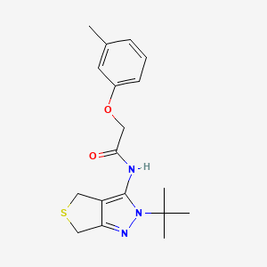 molecular formula C18H23N3O2S B2526047 N-{2-tert-butyl-2H,4H,6H-thieno[3,4-c]pyrazol-3-yl}-2-(3-methylphenoxy)acetamide CAS No. 893928-18-2