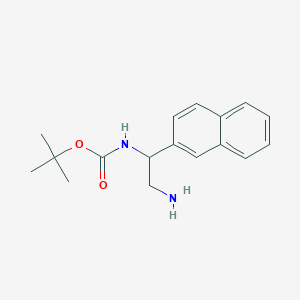molecular formula C17H22N2O2 B2526059 tert-Butyl N-[2-amino-1-(naphthalen-2-yl)ethyl]carbamate CAS No. 946384-57-2