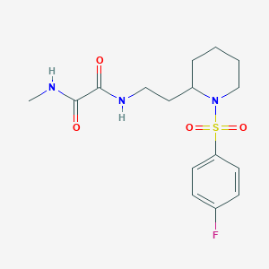 molecular formula C16H22FN3O4S B2526072 N'-{2-[1-(4-fluorobenzenesulfonyl)piperidin-2-yl]ethyl}-N-methylethanediamide CAS No. 898415-27-5