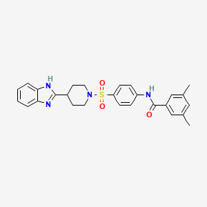 molecular formula C27H28N4O3S B2526199 N-(4-((4-(1H-benzo[d]imidazol-2-yl)piperidin-1-yl)sulfonyl)phenyl)-3,5-dimethylbenzamide CAS No. 886888-58-0