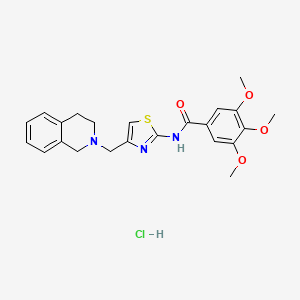 molecular formula C23H26ClN3O4S B2526212 N-(4-((3,4-dihydroisoquinolin-2(1H)-yl)methyl)thiazol-2-yl)-3,4,5-trimethoxybenzamide hydrochloride CAS No. 1216681-97-8