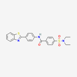 molecular formula C24H23N3O3S2 B2526251 N-[4-(1,3-benzothiazol-2-yl)phenyl]-4-(diethylsulfamoyl)benzamide CAS No. 300815-98-9