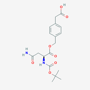 molecular formula C18H24N2O7 B2526284 Boc-l-asn-o-ch2-f-ch2-cooh CAS No. 73401-72-6