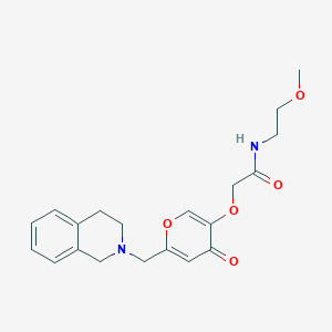molecular formula C20H24N2O5 B2526308 N-(2-methoxyethyl)-2-({4-oxo-6-[(1,2,3,4-tetrahydroisoquinolin-2-yl)methyl]-4H-pyran-3-yl}oxy)acetamide CAS No. 898420-52-5