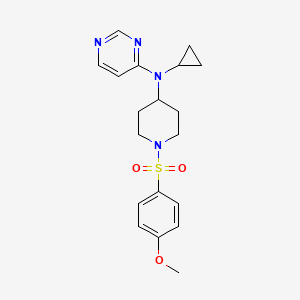 molecular formula C19H24N4O3S B2526332 N-cyclopropyl-N-[1-(4-methoxybenzenesulfonyl)piperidin-4-yl]pyrimidin-4-amine CAS No. 2380175-07-3