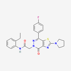 N-(2-ethylphenyl)-2-(7-(4-fluorophenyl)-4-oxo-2-(pyrrolidin-1-yl)thiazolo[4,5-d]pyridazin-5(4H)-yl)acetamide