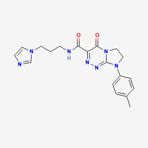 N-(3-(1H-imidazol-1-yl)propyl)-4-oxo-8-(p-tolyl)-4,6,7,8-tetrahydroimidazo[2,1-c][1,2,4]triazine-3-carboxamide
