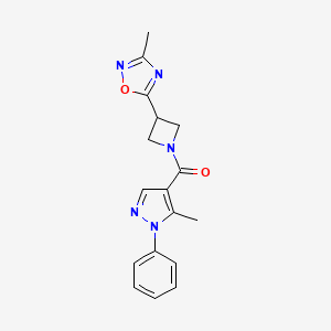 (3-(3-methyl-1,2,4-oxadiazol-5-yl)azetidin-1-yl)(5-methyl-1-phenyl-1H-pyrazol-4-yl)methanone