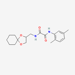 molecular formula C19H26N2O4 B2526389 N1-(1,4-dioxaspiro[4.5]decan-2-ylmethyl)-N2-(2,5-dimethylphenyl)oxalamide CAS No. 899730-64-4