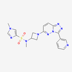 molecular formula C18H19N9O2S B2526443 N,1-dimethyl-N-{1-[3-(pyridin-3-yl)-[1,2,4]triazolo[4,3-b]pyridazin-6-yl]azetidin-3-yl}-1H-imidazole-4-sulfonamide CAS No. 2380062-90-6
