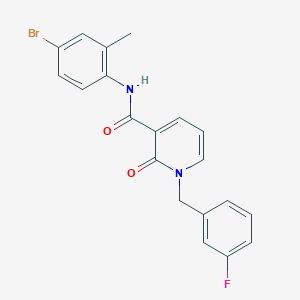 molecular formula C20H16BrFN2O2 B2526450 N-(4-bromo-2-methylphenyl)-1-[(3-fluorophenyl)methyl]-2-oxo-1,2-dihydropyridine-3-carboxamide CAS No. 1005297-76-6
