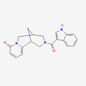 molecular formula C20H19N3O2 B2526475 3-(1H-indole-3-carbonyl)-3,4,5,6-tetrahydro-1H-1,5-methanopyrido[1,2-a][1,5]diazocin-8(2H)-one CAS No. 1207054-05-4